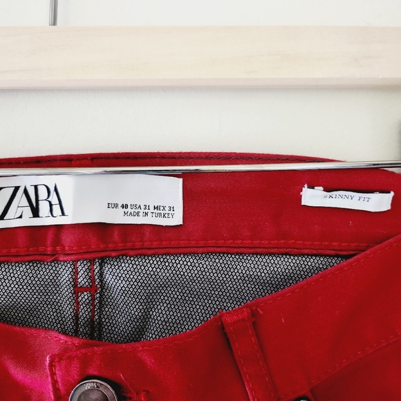ZARA burgundy skinny fit pants - Picture 4 of 7
